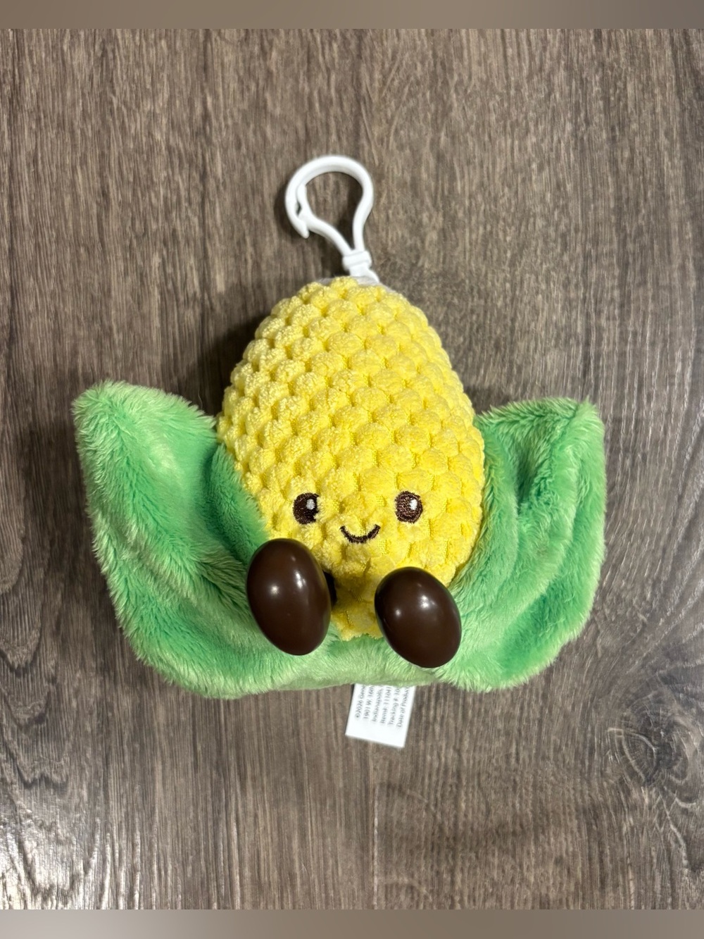 Plush Yellow Corn Cob Plush Toy Keychain with Green Husk - Fyyvalur Design